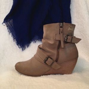 Blowfish Tan Ankle Boots with Strap Detailing